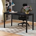 thumbnail image 3 of SOGES 55 inches Large Office Desk Writing Desk Wood and Metal Study Desk Black, 3 of 6