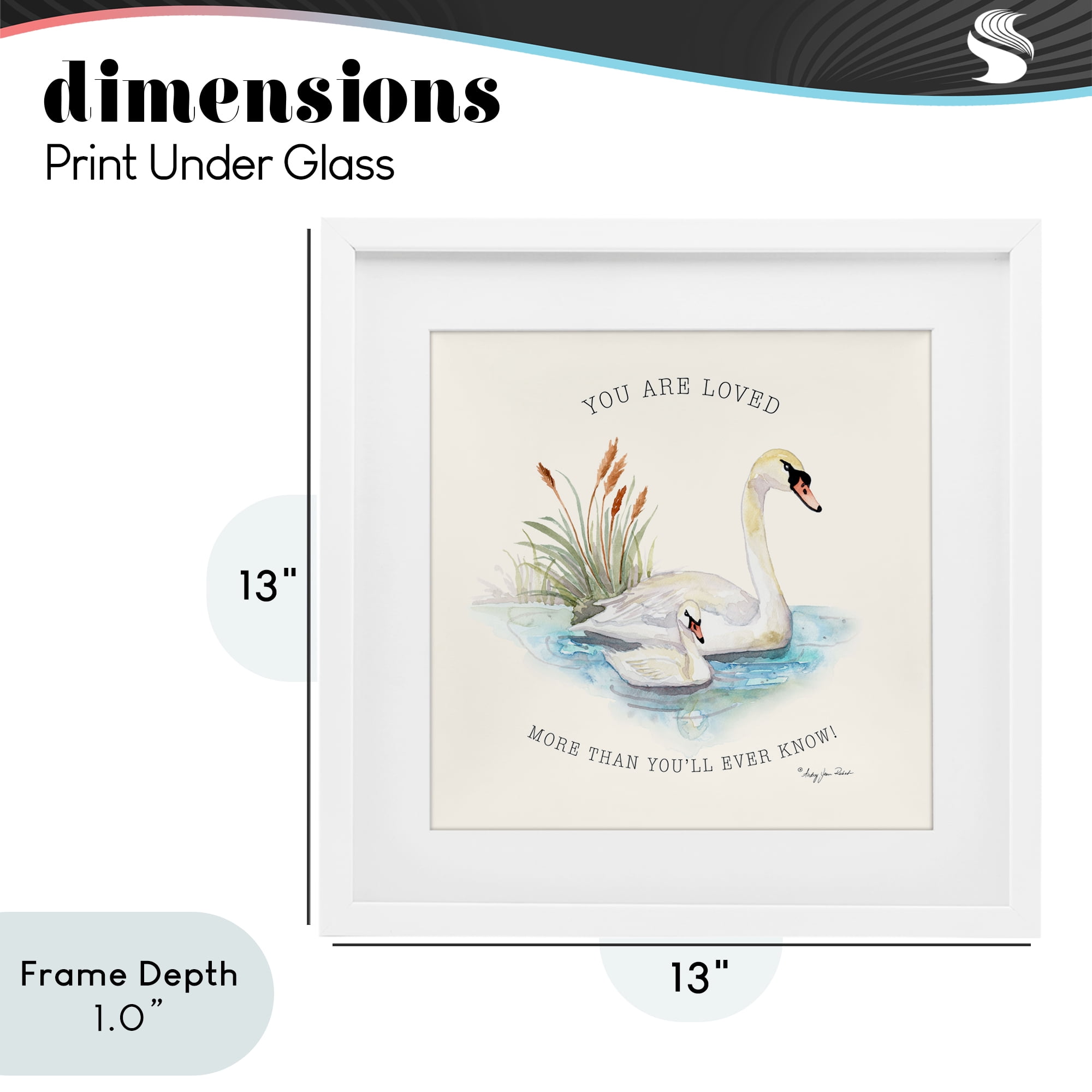 Stupell Industries More Than You Know Swans White Framed Print Under Glass, design by Audrey Jeanne Roberts