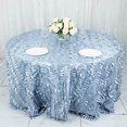 thumbnail image 3 of BalsaCircle 132" Dusty Blue Leaf Petals Taffeta Round Tablecloth Reception Catering Decorations, 3 of 8