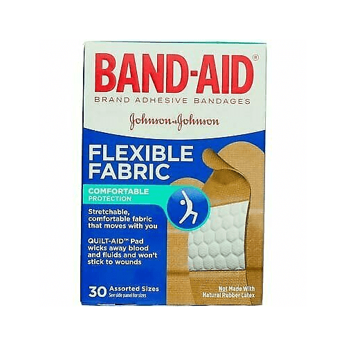 Band-Aid Adhesive Bandages Stretchable & Comfortable Fabric, 30ct, 5-Pack