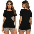 thumbnail image 2 of Spdoo Women Nightwear Short Sleeve Shirt and Shorts Pajama Set V Neck Sleepwear, 2 of 7