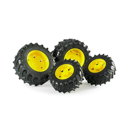 BRUDER Twin tires with yellow rim for JD 7930