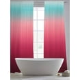 thumbnail image 6 of Sheer Curtains 84 Inches Long, Teal Pimk Ombre Light Filtering Window Curtains for Living Room, Modern Geometric Striped Abstract Art Rod Pocket Voile Sheer Curtain Drapes, 52"W x 84"L, 2 Panels, 6 of 8