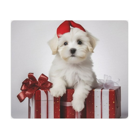 DistinctInk Mouse Pad - 1/4" Foam Rubber - Coton de Tulear Puppy