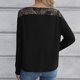 thumbnail image 5 of Blusa de manga larga con cuello redondo y costuras de encaje hueco sexy para mujer Pompotops FGAJ12339, 5 of 7