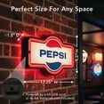 thumbnail image 3 of Licensed Pepsi LED Neon Rope Sign 17" Vintage Light Up Wall Decor Retro Soda Logo Marquee Sign for Man Cave Bar Garage Game Room USB or Battery Powered Wall Art, 3 of 8