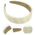 thumbnail image 3 of 1 Pc Elegant Flat Raffia Straw Headband for Women for Girls 5.91"x1.57" Beige, 3 of 6