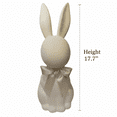 thumbnail image 7 of 17.7" White Flocked Easter Bunny Figurine Statue - with Bow Spring Desk Decor, Perfect for Holiday Party Displays & Home Styling, 7 of 7