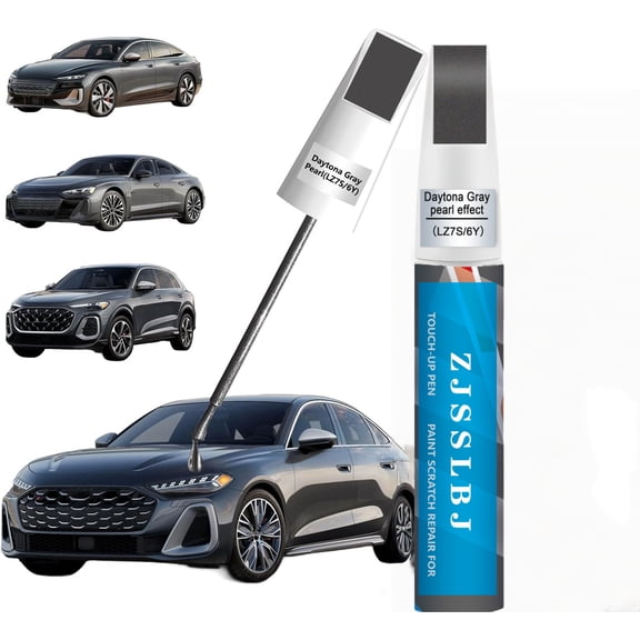 Daytona Gray Pearl(LZ7S/6Y) for Audi Touch Up Paint Pen, 2 in 1 Car Scratch Remover with Pen Tip and Brush