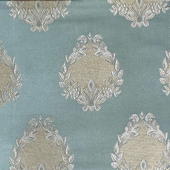 Decora Furnishings Luxurious Woven Jacquard Damask Motif Heavy Furnishing Fabric for Upholstery, Sofa, Chair, Cushion Covers, Head Board - Width 54 inches - Fabric by The Yard (Blue)