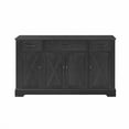 thumbnail image 5 of 55" Farmhouse Buffet - Coffee Bar with Door Shelves, Black, 5 of 5