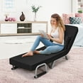 thumbnail image 2 of Topbuy Sofa Bed Folding Arm Chair Sleeper 5 Position Recliner Full Padded Lounger Couch Black, 2 of 7