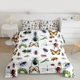 thumbnail image 2 of Homewish Wild Flying Animal Bedding Comforter Set,Bohemain Moth Twin Comforter Sets,White Green Brown Bedding Set For Teens,Super Cozy Room Decor Reversible,2pcs, 2 of 8