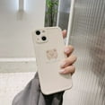 thumbnail image 4 of Compatible for iPhone 14 Plus Case Cute Painted Design Brown Bear with Cheeks for Women Girls Fashion Slim Soft Flexible TPU Rubber for iPhone 14 Plus-Beige, 4 of 8