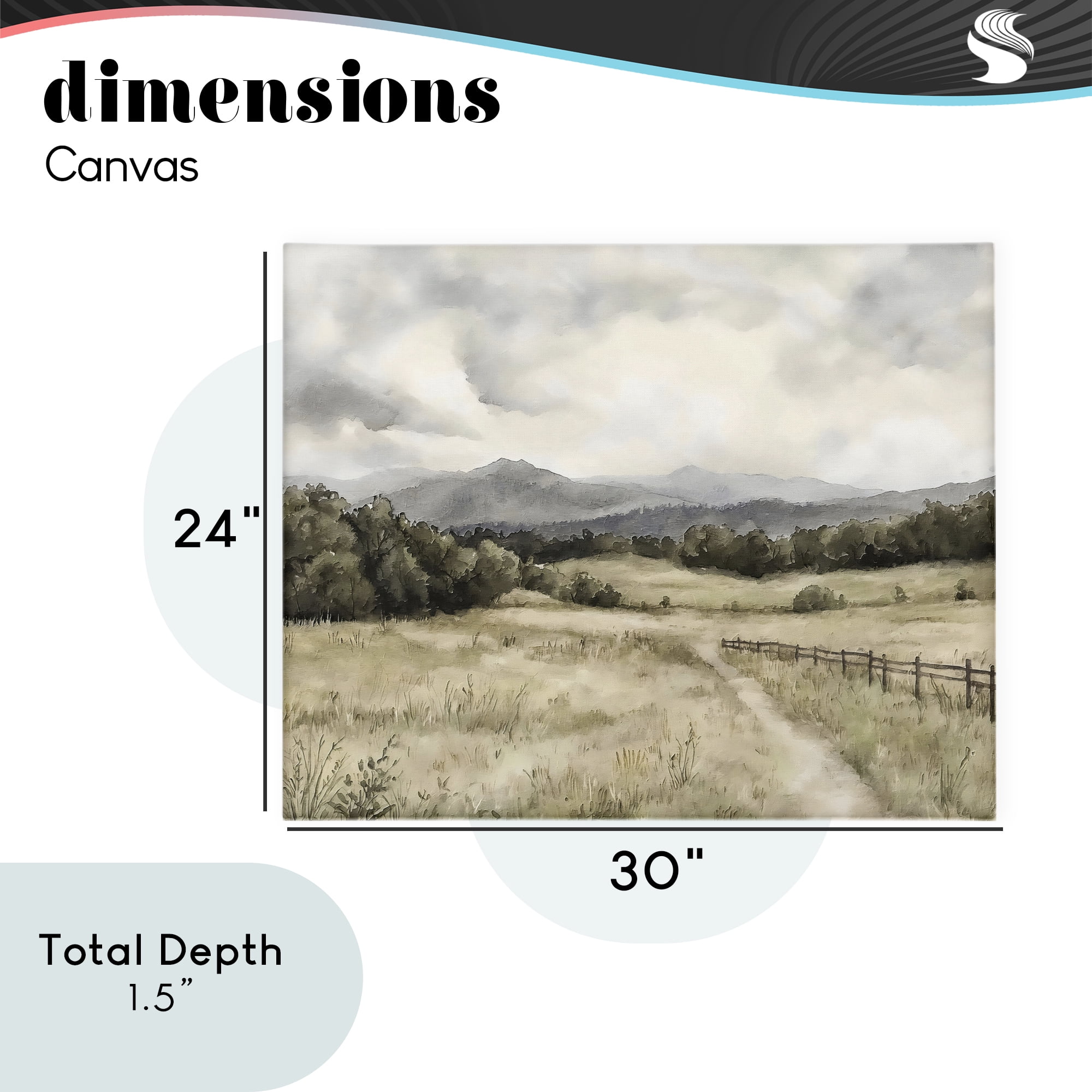 Stupell Industries Muted Trail Along Fence Canvas Wall Art, design by Riley B