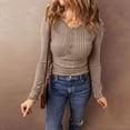 thumbnail image 3 of Women's Long Sleeve Casual Henley Neck T-Shirt, 3 of 9