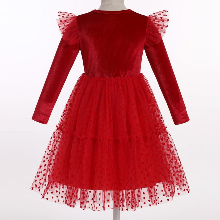 IDOPIP Toddler Girls Velvet Tutu Dress Sparkle Star Sequins Tulle Christmas  Party Fall Winter Dresses - Walmart.com