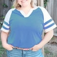thumbnail image 3 of Vergoodr Plus-Size Tops for Women Summer V Neck T Shirts Color Block Raglan Tees, 3 of 5