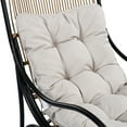 thumbnail image 5 of Belle Country 3 Piece Outdoor Patio Lounge Set with Curved Wicker Lounge Chair, Ottoman, and End Table, Cushions, Black+Natural+Beige, 5 of 18
