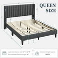 thumbnail image 3 of Yaheetech Upholstered Platform Bed Frame with Channel Tufted Headboard, Queen, Dark Gray, 3 of 6