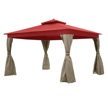 Garden Winds Replacement Canopy Top Cover for the Allen and Roth Finial Gazebo - Cinnabar