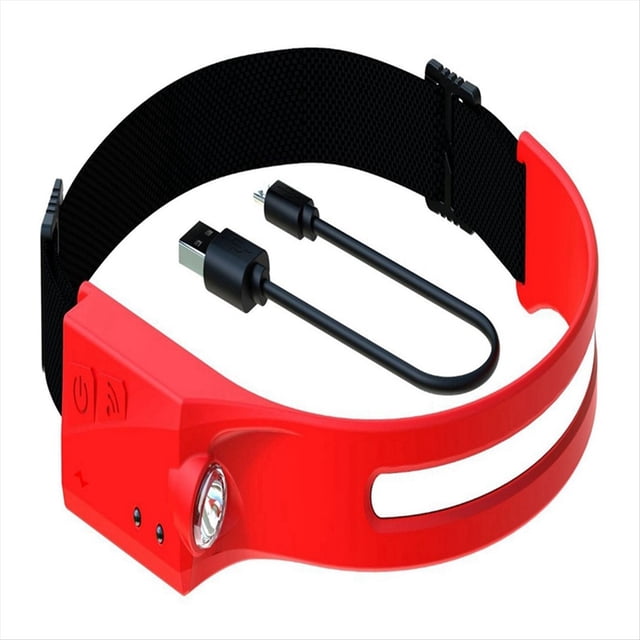 Linterna Frontal de Inducción LED, Luz de Búsqueda para Acampar, Linterna Frontal Recargable por USB, Luz de Trabajo para Pesca con Batería Incorporada, C