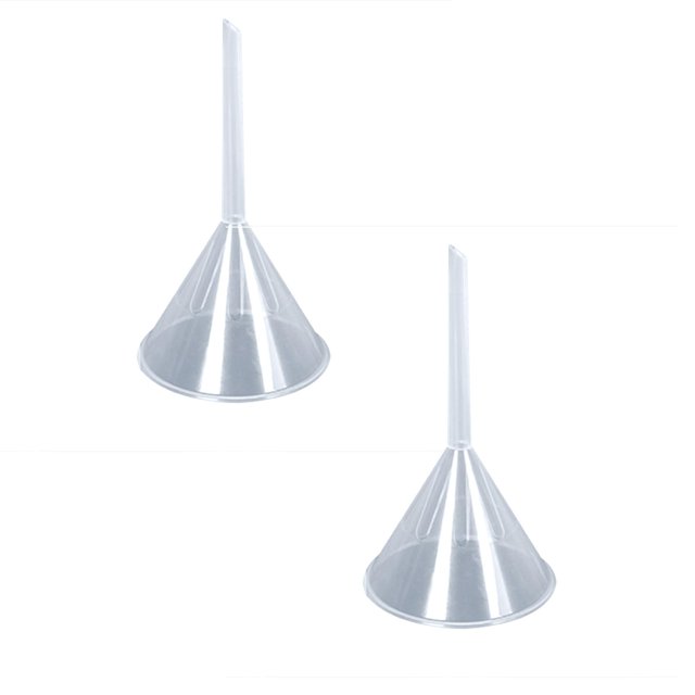 Oleegame 2PC Kitchen Plastic Funnel With Long Neck For Quick And Clean Transferring Liquid Dry Goods