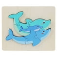 thumbnail image 1 of Wooden Animals Jigsaw Puzzles Learning Matching Puzzle Pieces Diy Art Gift, 1 of 3