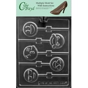 Emoji Lolly Chocolate Candy Mold with Exclusive Cybrtrayd Copyrighted Molding Instructions, Pack of 6