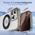 thumbnail image 6 of Decase Shockproof Clear Case with 360° Ring Stand Magnetic for iPhone 16 Pro Max,Anti-Fingerprint,Military Drop Protection,Compatible with Mag-Safe,Soft Edge Translucent Slim Phone Case,Gray, 6 of 10