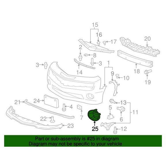 GM 22829507 Cover-Frt Bpr Imp Bar Fog Lp Acc Hole