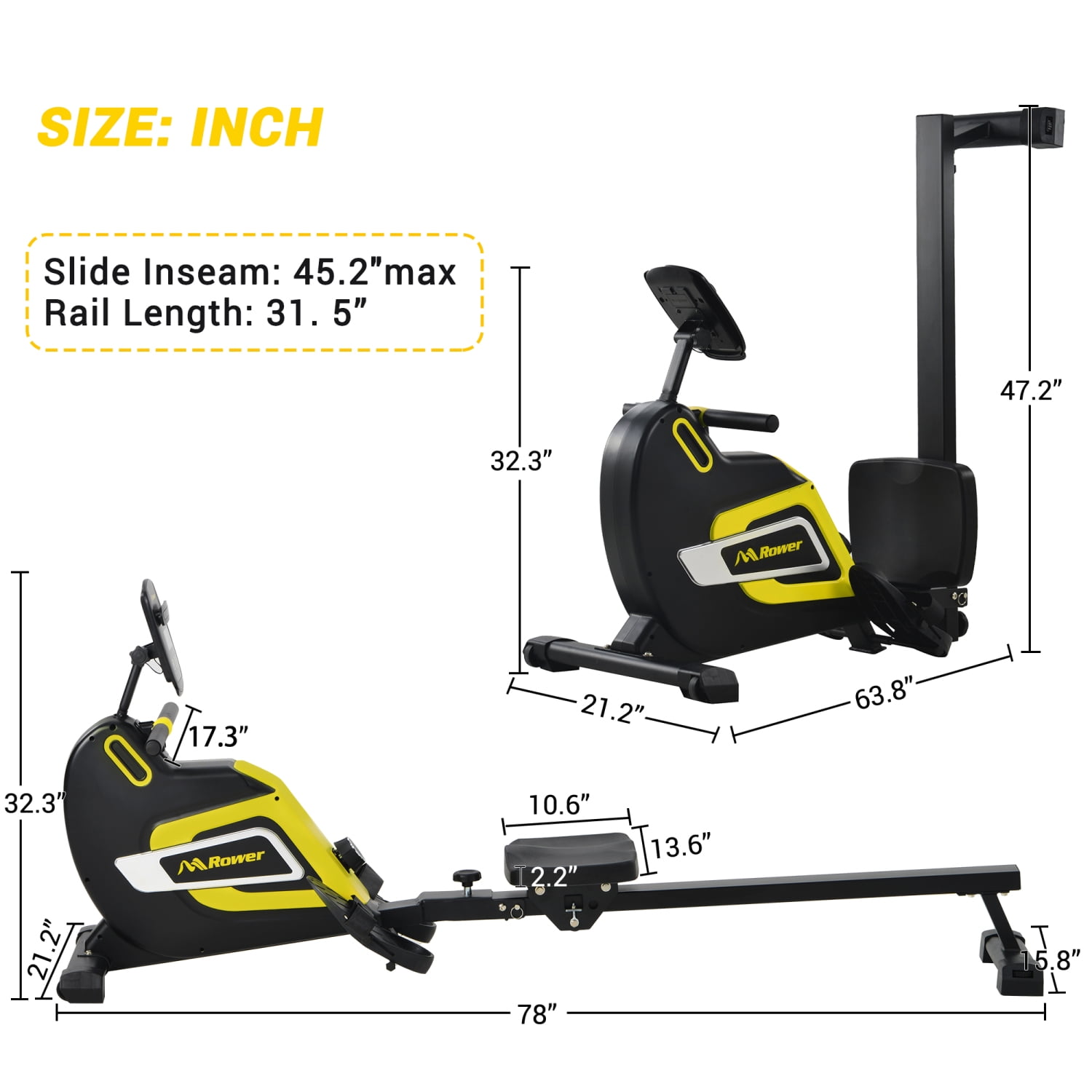 Buy Rowing Machine Folding Rower with 14 Level Resistance