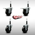 thumbnail image 2 of 3.5 Inch SS Soft Rubber Swivel 3/4 Inch Expanding Stem Caster Set 2 Brakes, 2 of 2