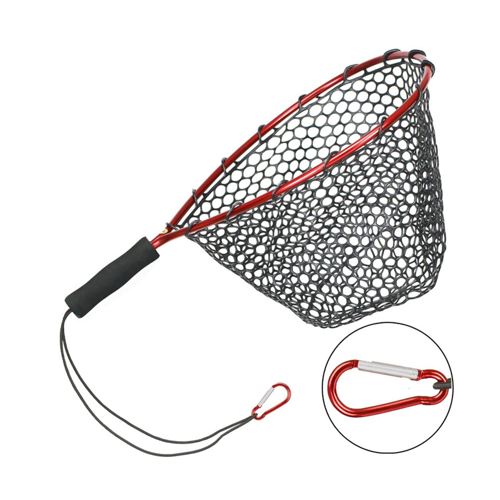 Yihuala Fishing Net Landing Net, Aluminum Handle EVA Grip Silicone Dip Fishing Net for Freshwater Saltwater Fly Fishing Net