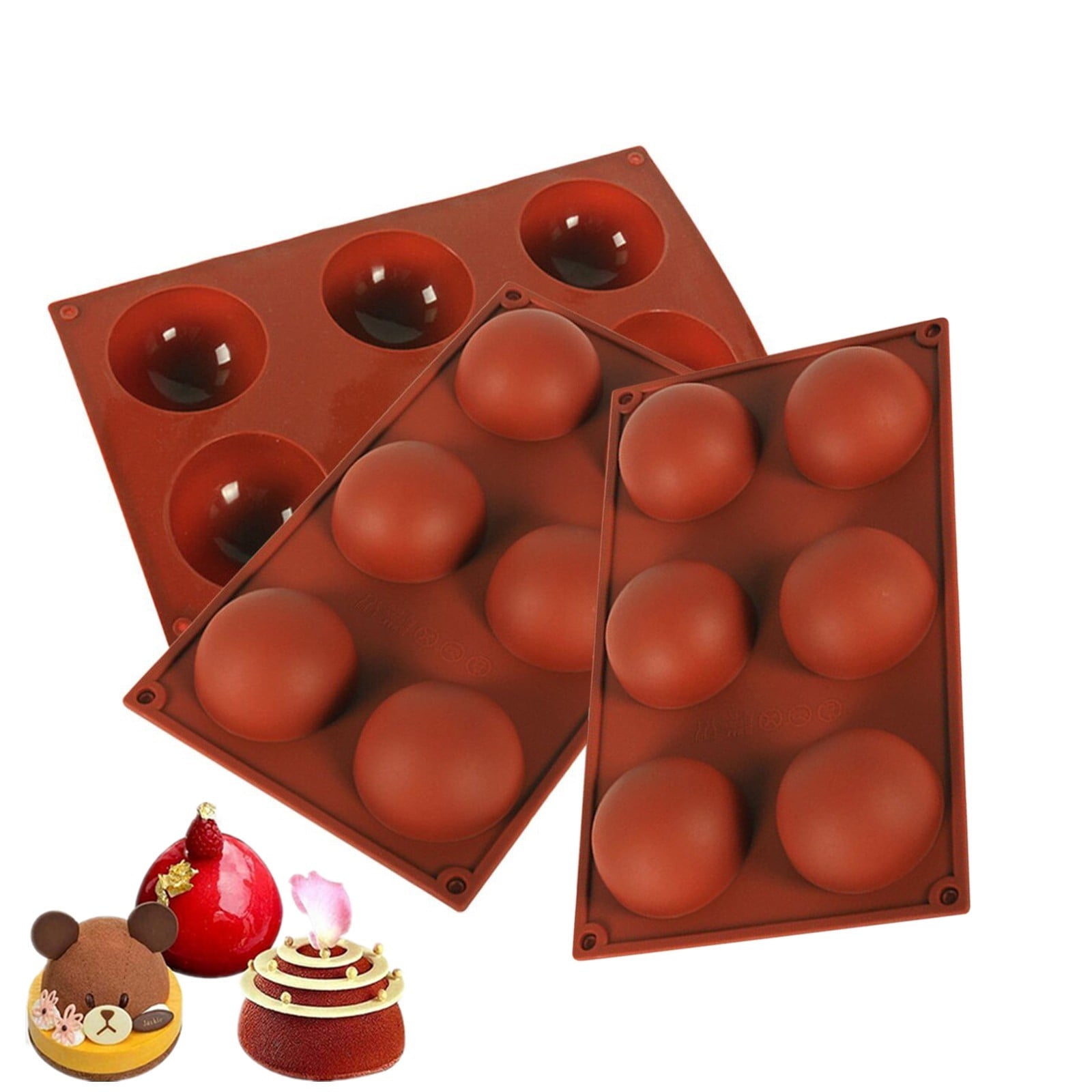 Half Sphere Ball Silicone Cake Baking Mold Muffin Chocolate Mould Cube O8M1