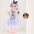 thumbnail image 3 of 30cm Bjd Doll Mini Girl Doll Hecho a mano Cabello grueso Hermoso atuendo Moda Azul blanco, 3 of 9