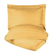 Egyptian Cotton 600 Thread Count Stripe Duvet Cover Set, Gold, Full/Queen by Superior