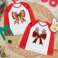 thumbnail image 1 of Camisetas de manga larga con estampado de lazo para niñas, camisetas con gráficos navideños para niños, camisetas para niños, atuendos para fiestas navideñas, 1 of 5