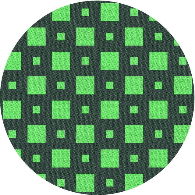 Ahgly Company Machine Washable Indoor Round Transitional Dark SlateGray or Dark SlateGrey Green Area Rugs, 4' Round