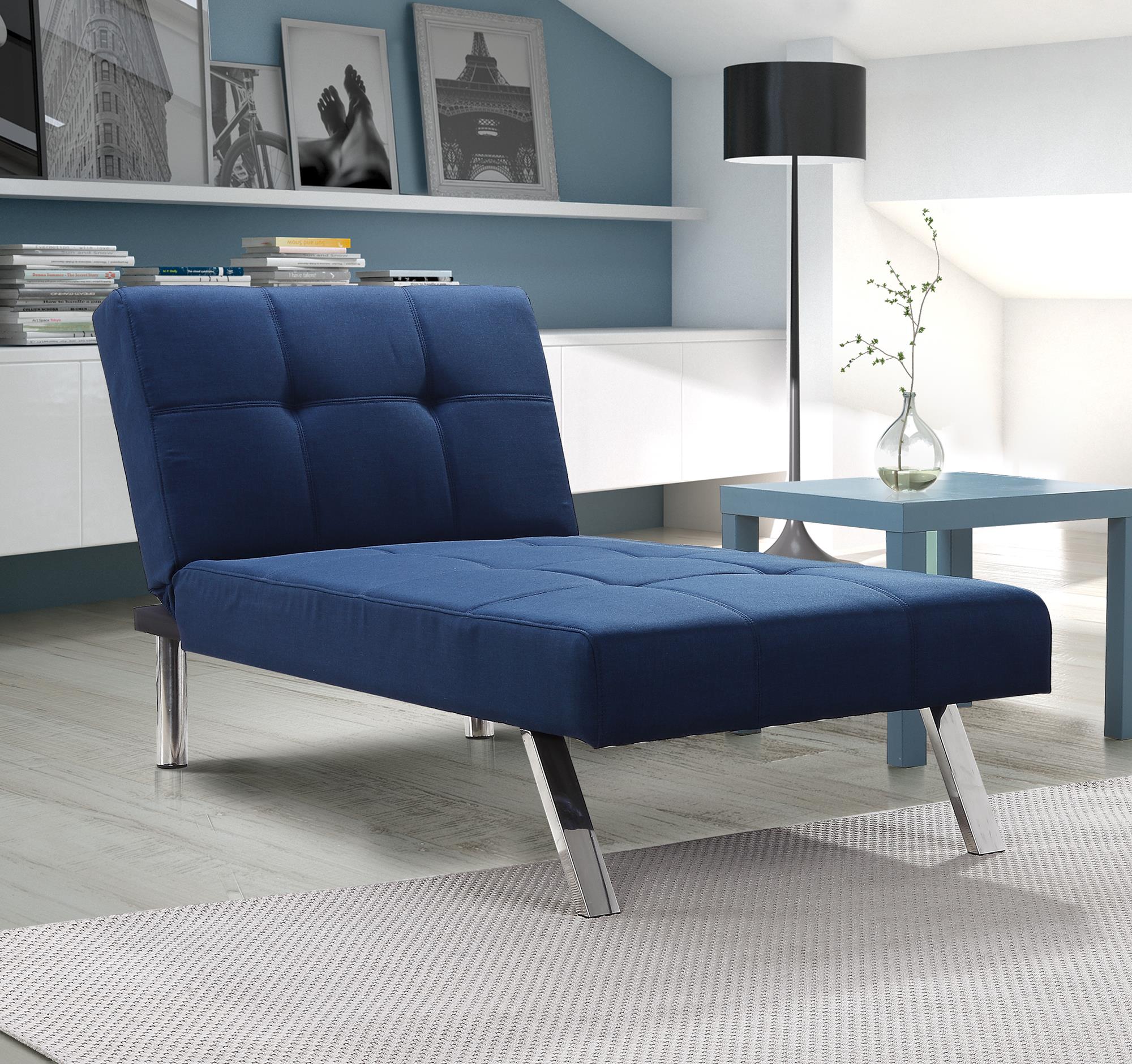 Dhp Layton Linen Chaise Navy Walmart Com Walmart Com