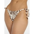 thumbnail image 3 of No Boundaries Zebra Print Side Tie Bikini Bottoms, Women’s XXS-XXL, 3 of 5