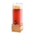 thumbnail image 1 of Rosseto LD112 2 Gallon Clear Acrylic Square Beverage Dispenser with Bamboo Base, 1 of 1