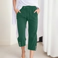 thumbnail image 2 of Bjutir Womens Sweatpants Fashion Button Pants For Women Wide Leg Casual Pants With Pockets Lightweight High Waisted Adjustable Tie Knot Trousers, 2 of 5
