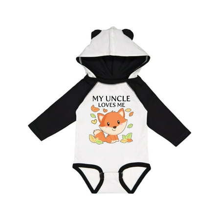 

Inktastic My Uncle Loves Me- little fox Gift Baby Boy or Baby Girl Long Sleeve Bodysuit