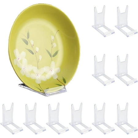 10 PCS Clear Adjustable Presentation Rack Plate Holders Plastic Display ...