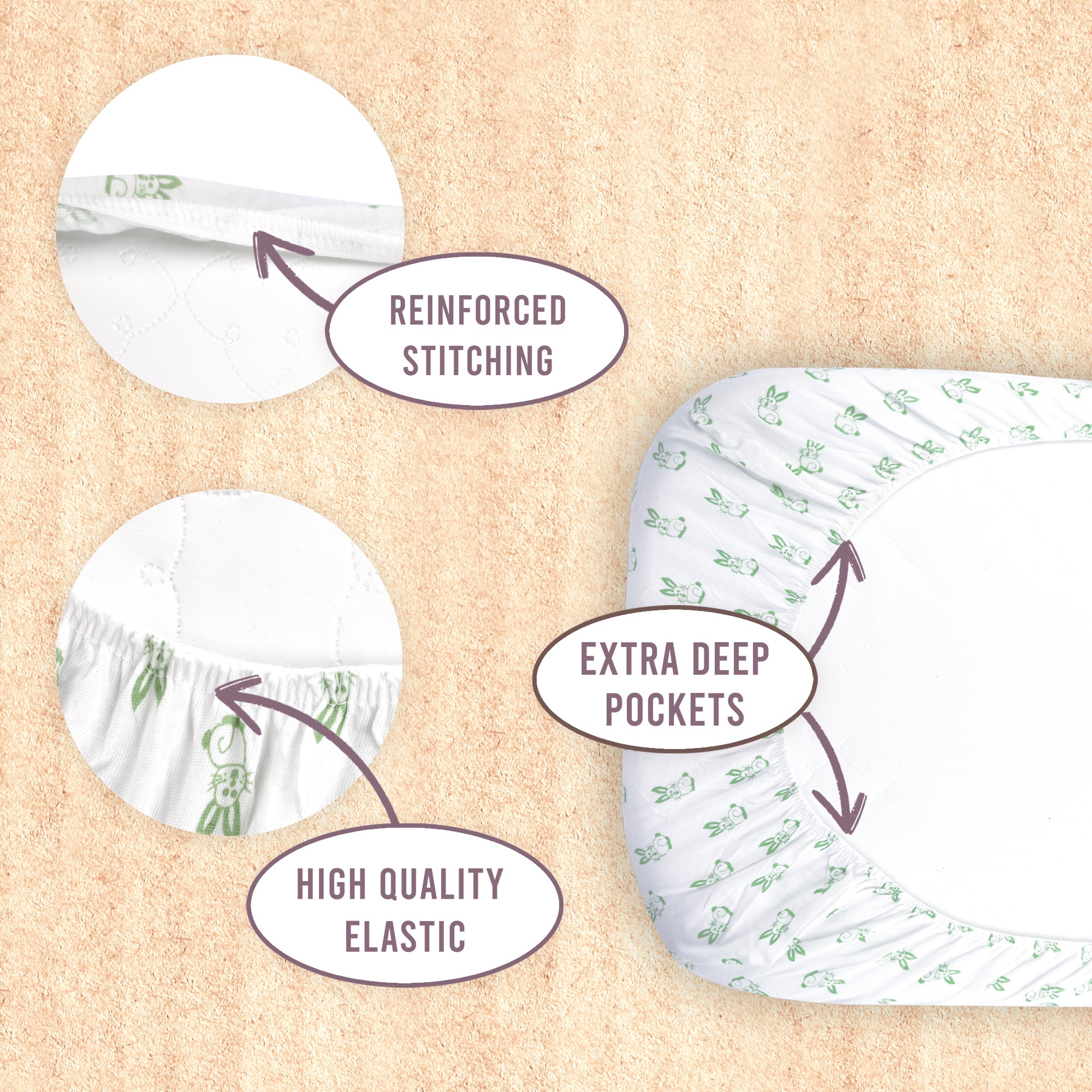 Bublo Baby 3-Pack Organic Cotton Bassinet Fitted Sheets, 32x16x4 – Fits Halo, Snoo, Graco, Dream On Me, Delta – Soft, Breathable Sheets for Oval, Hourglass & Rectangular Bassinet Pads