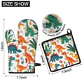 thumbnail image 6 of Cute Dinosaur Pattern Kitchen Oven Mitt and Pot Holder Sets 4 Pcs for Baking, Cooking and Grilling, Heat Resistant Up To 392 °F, 6 of 7