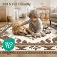 thumbnail image 4 of ODIKA 8'x10' Washable Area Rug Border Motif Abstract Inspired Patches Southwestern Spotted Farmhouse Refined for Living Room, Under Sectional, Family , Durable, Non-Slip, 4 of 7