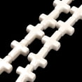 thumbnail image 2 of Handmade Porcelain Beads Pearlized Cross Floral White 16~17x13~13.5x5.5mm Hole: 1.4mm about 20pcs/strand 13.39 inch(34cm), 2 of 5