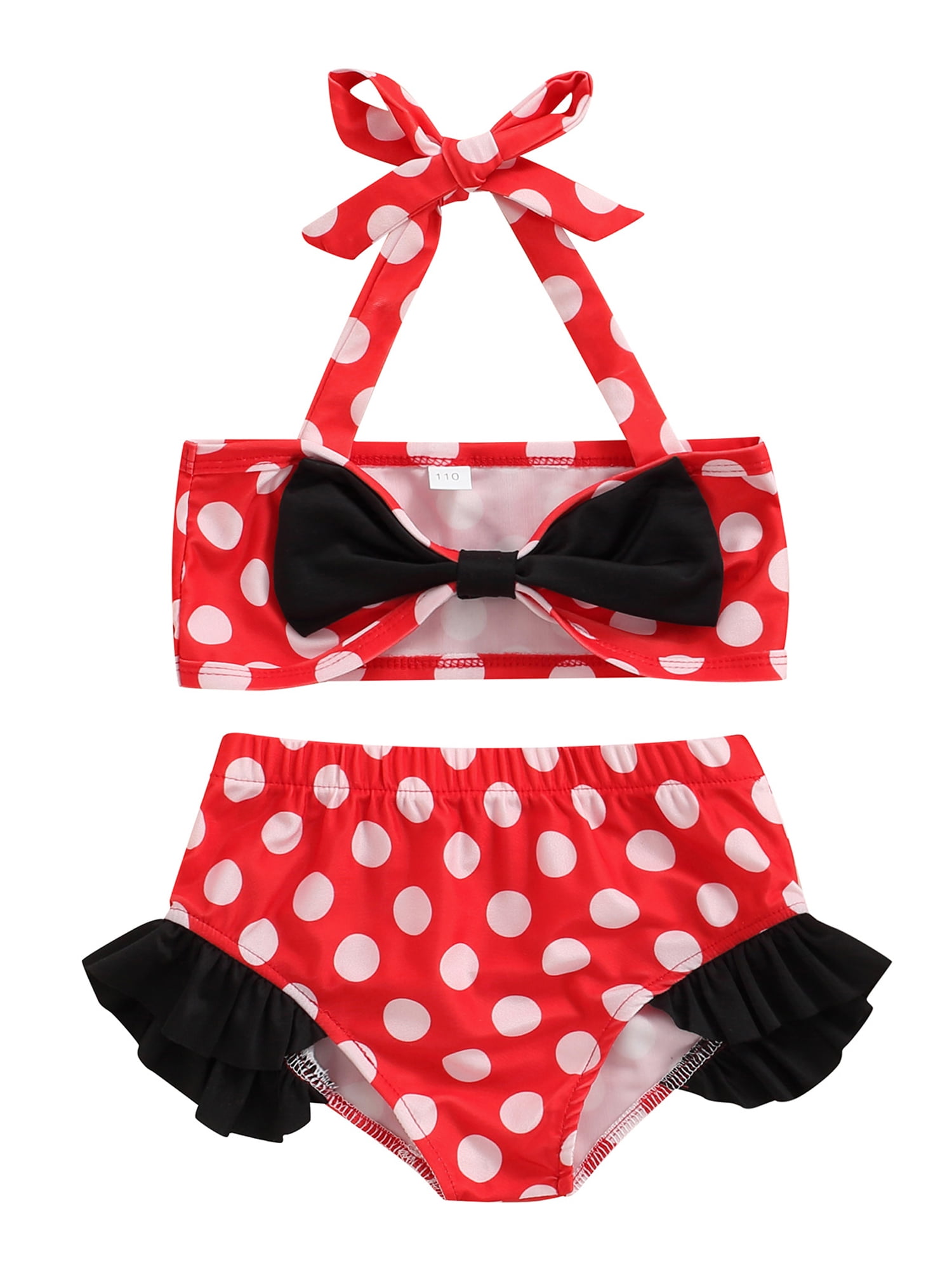 Kids Baby Girls 2 Piece Swimsuit Sleeveless Bathing Suits Cute Swimwear